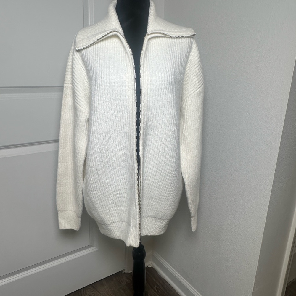 Open Edit Oversized Ribbed Zip Up Sweater / BNWT